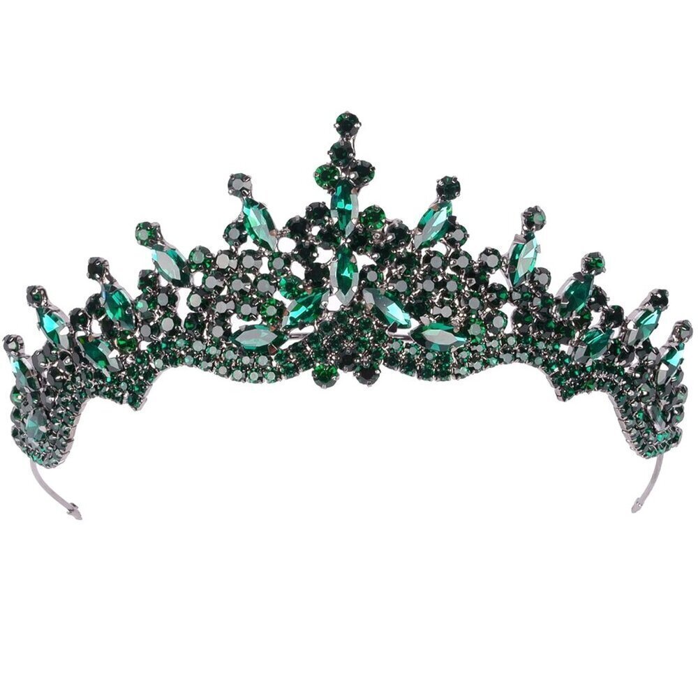 Women's Green Tiara Crystal Rhinestone Hair Accessory for Weddings Proms